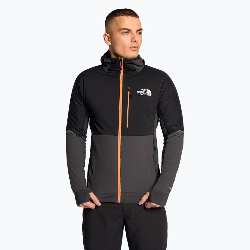 Férfi sí dzseki The North Face Dawn Turn Hybrid Ventrix Hoodie aszfalt szürke/fekete/sokkoló narancssárga