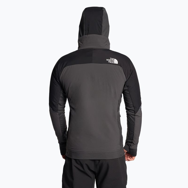 Férfi sí dzseki The North Face Dawn Turn Hybrid Ventrix Hoodie aszfalt szürke/fekete/sokkoló narancssárga 2