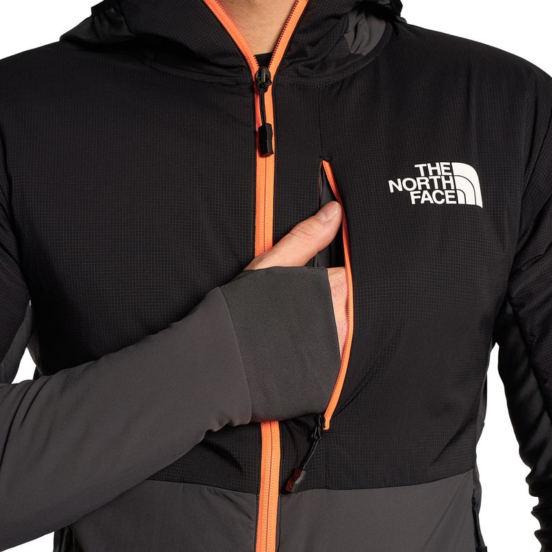 Férfi sí dzseki The North Face Dawn Turn Hybrid Ventrix Hoodie aszfalt szürke/fekete/sokkoló narancssárga 4