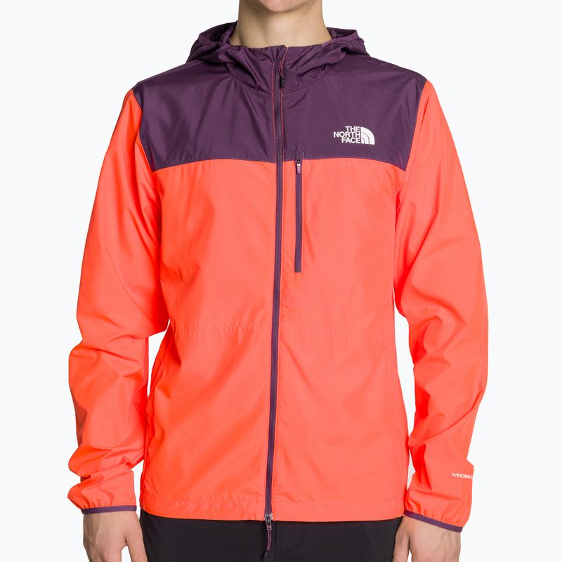 Férfi futódzseki The North Face Higher Run Wind vivid flame/black currant purple