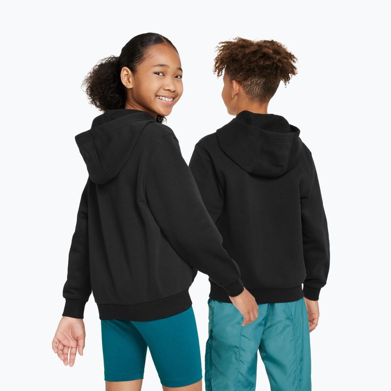 Gyermek Nike Club Fleece kapucnis pulóver fekete/fehér 3