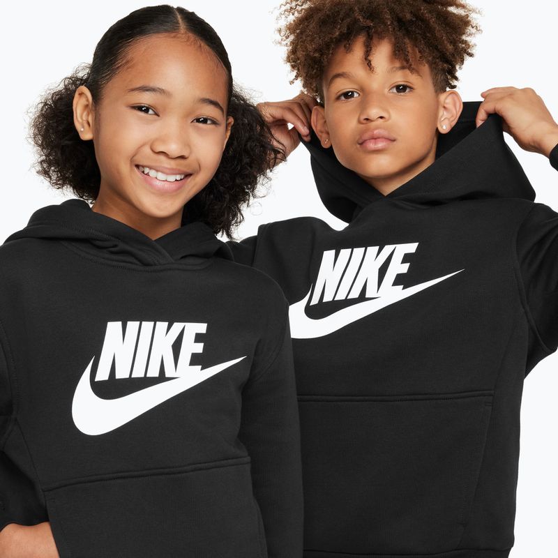 Gyermek Nike Club Fleece kapucnis pulóver fekete/fehér 4