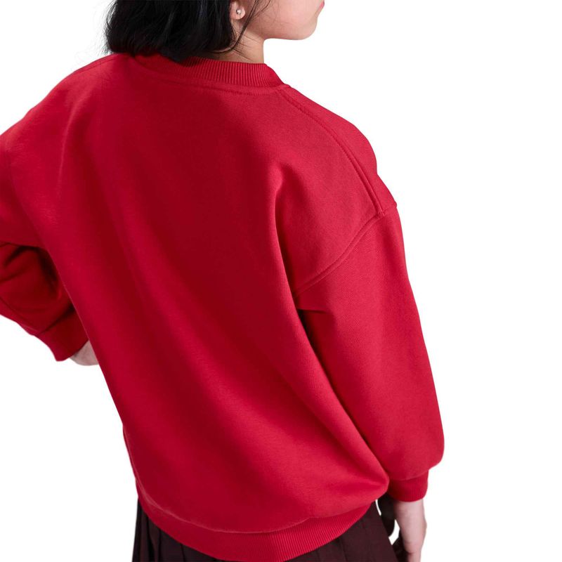 Nike Sportswear Club Fleece gyermek pulóver egyetemi piros/fehér 6