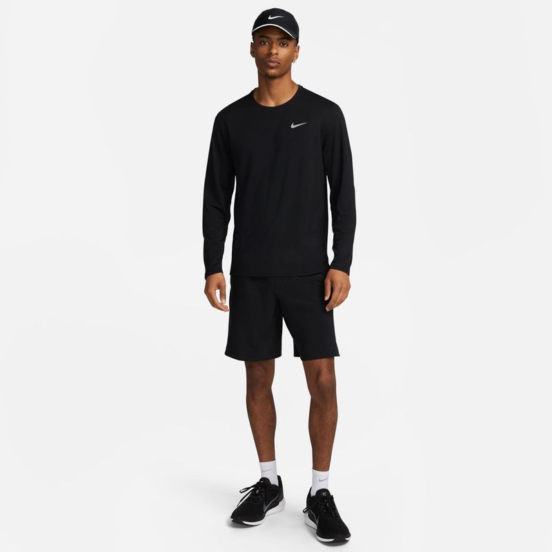 Férfi Nike Miler Dri-Fit UV fekete hosszú ujjú futócipő 2