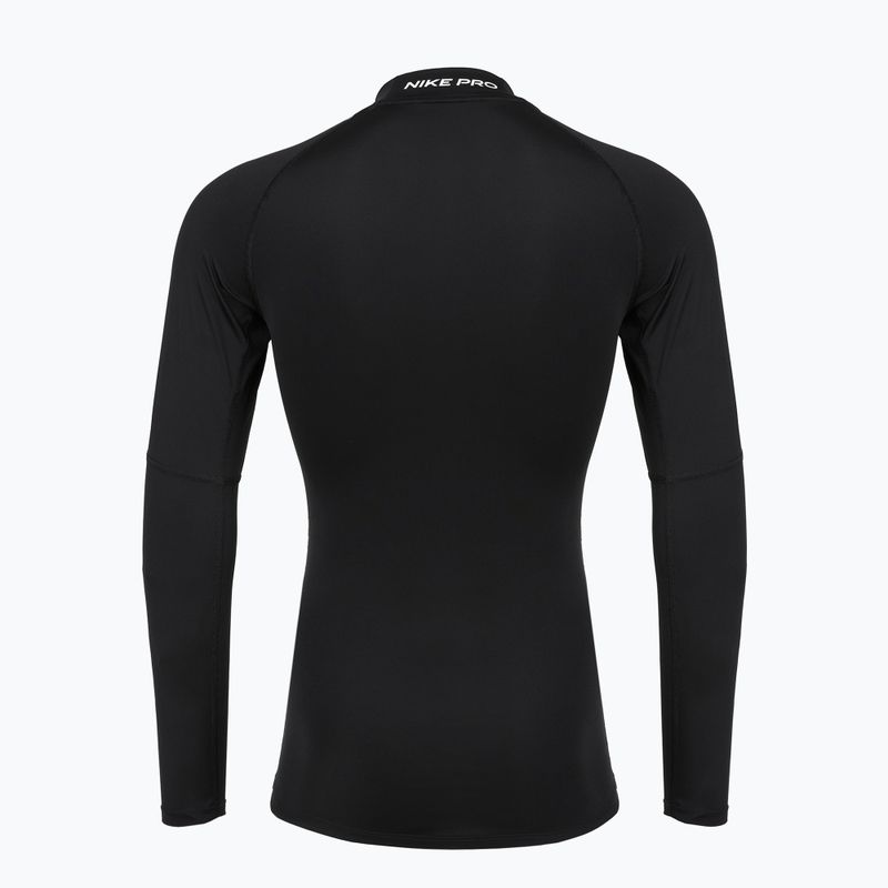 Férfi Nike Pro Dri-Fit Mock-Neck hosszú ujjú edzőruha fekete/fehér 7