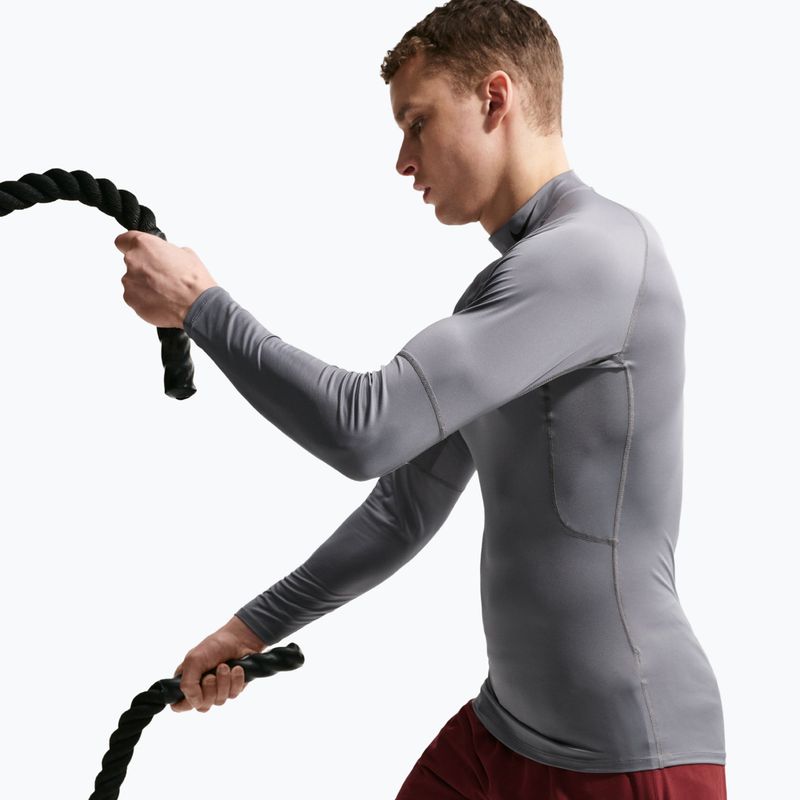 Férfi edző hosszú ujjú póló Nike Pro Dri-Fit Mock-Neck smoke grey/black 5