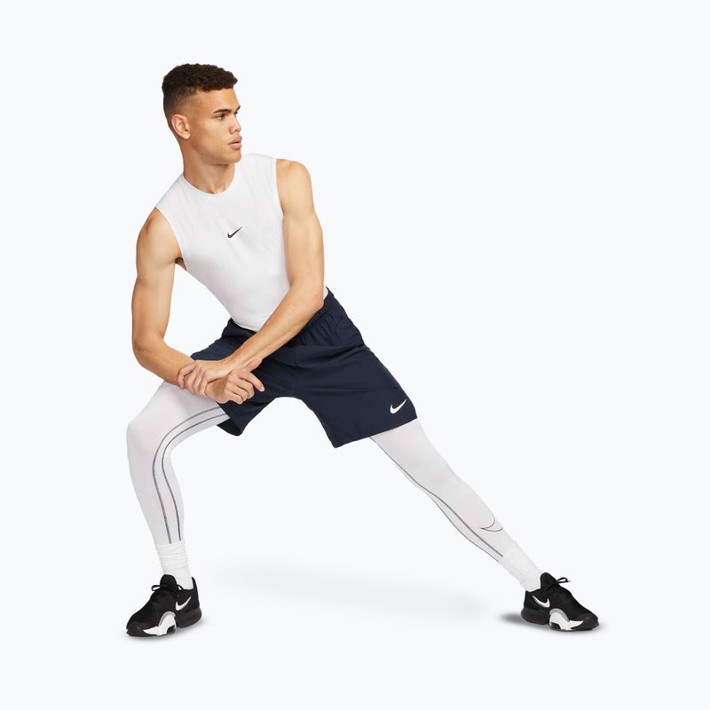 Férfi fitnesz trikó Nike Pro Dri-Fit Tight ujjatlan white/black 2