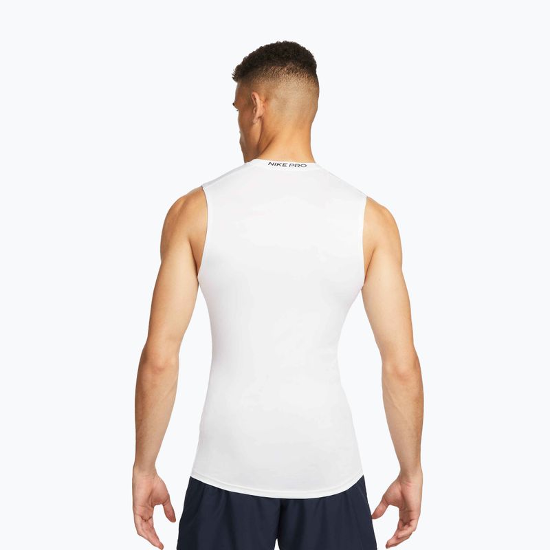 Férfi fitnesz trikó Nike Pro Dri-Fit Tight ujjatlan white/black 3