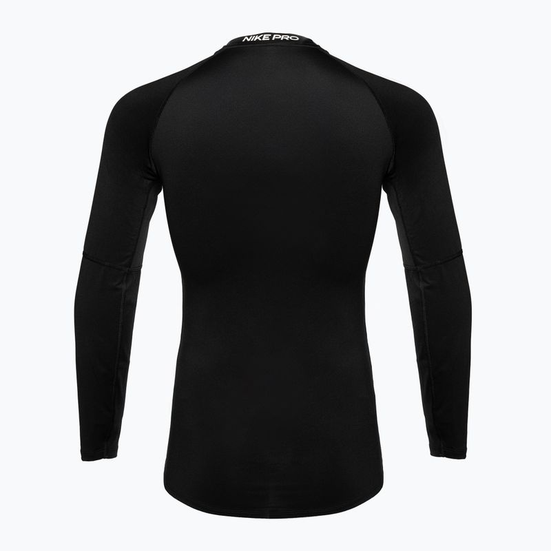 Férfi Nike Pro Dri-Fit Tight Fitness hosszú ujjú fekete/fehér 2