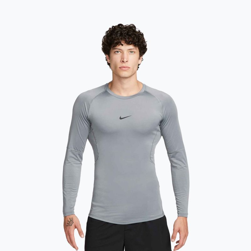 Férfi hosszú ujjú edzőfelső Nike Pro Dri-Fit Tight Fitness smoke grey/black