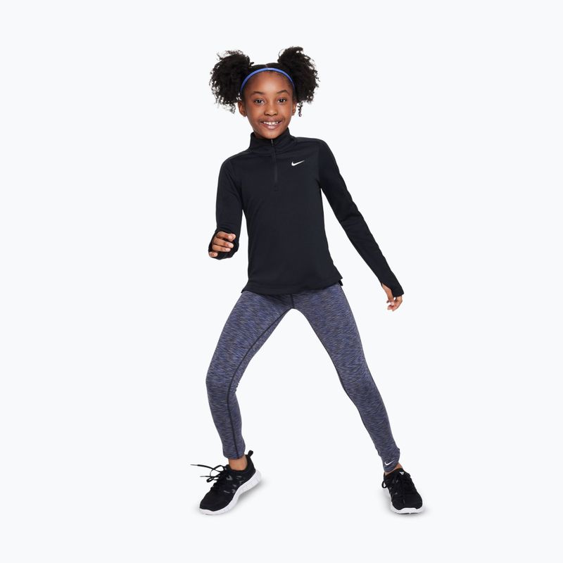 Gyerek edző hosszú ujjú póló Nike Dri-Fit 1/4 Zip black/white 2
