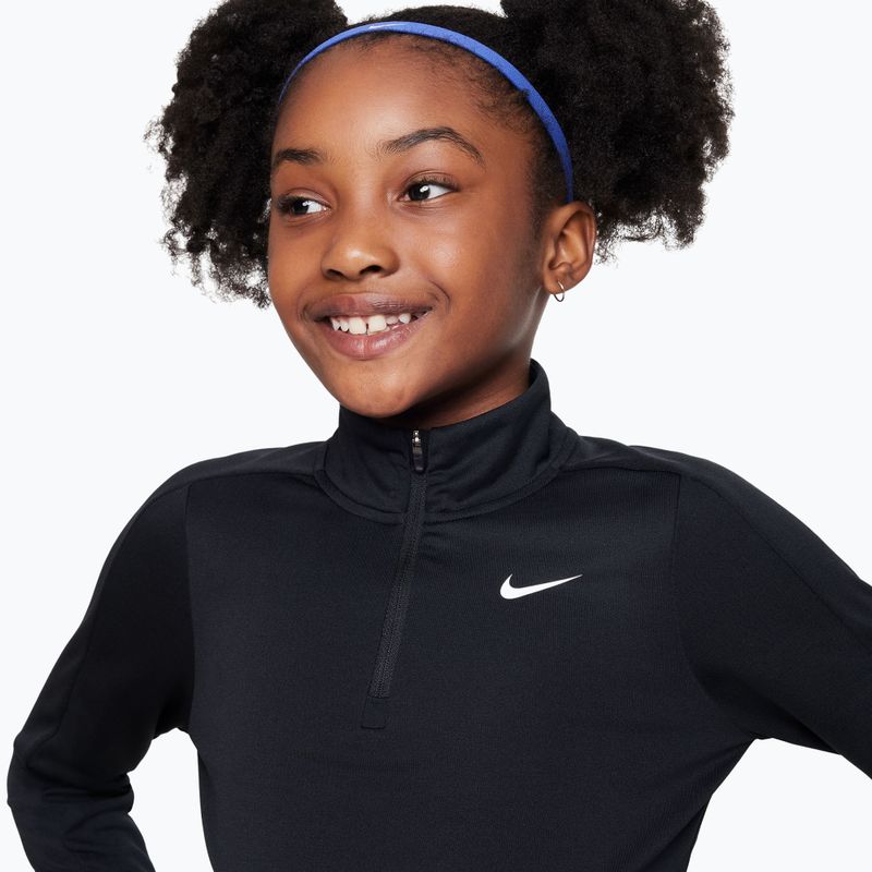 Gyerek edző hosszú ujjú póló Nike Dri-Fit 1/4 Zip black/white 4