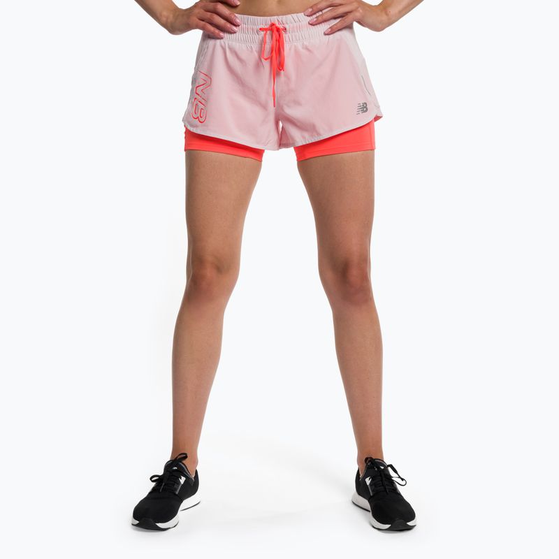 Női New Balance nyomtatott Impact Run 2In1 rózsaszín futónadrág WS21271SOI WS21271SOI