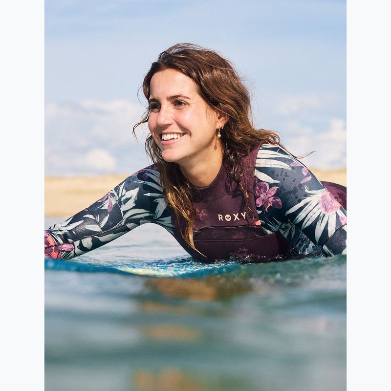 Női úszó neoprén ROXY 4/3 mm Swell Natural Front Zip black multi 9