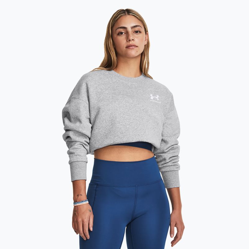 Under Armour női pulóver Icon Fleece Crew mod szürke light heather/fehér 6