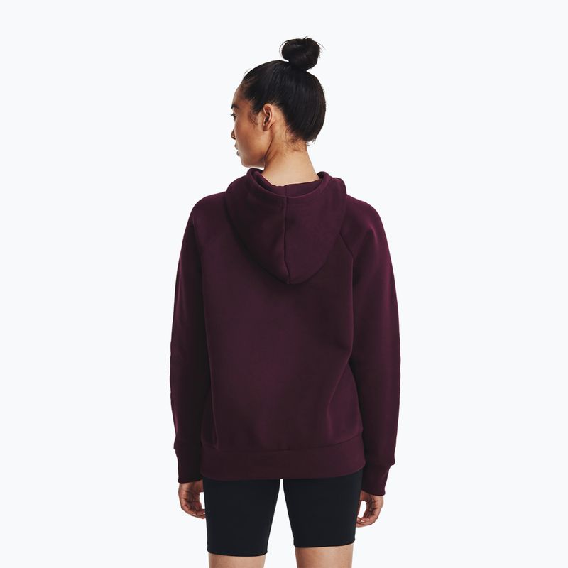 Under Armour női edzőpulóver Rival Fleece Big Logo sötét bordó/fehér 3