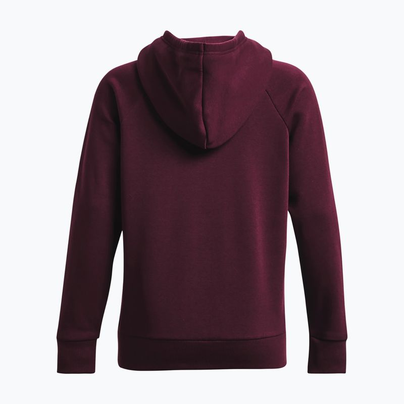 Under Armour női edzőpulóver Rival Fleece Big Logo sötét bordó/fehér 6