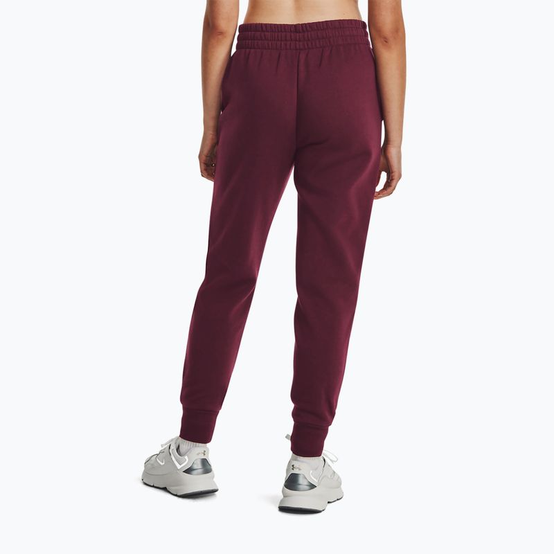 Női sportnadrág Under Armour Rival Fleece dark maroon/white 3