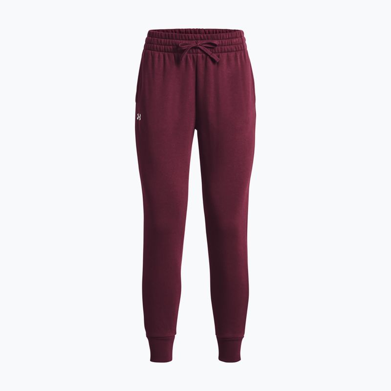 Női sportnadrág Under Armour Rival Fleece dark maroon/white 5