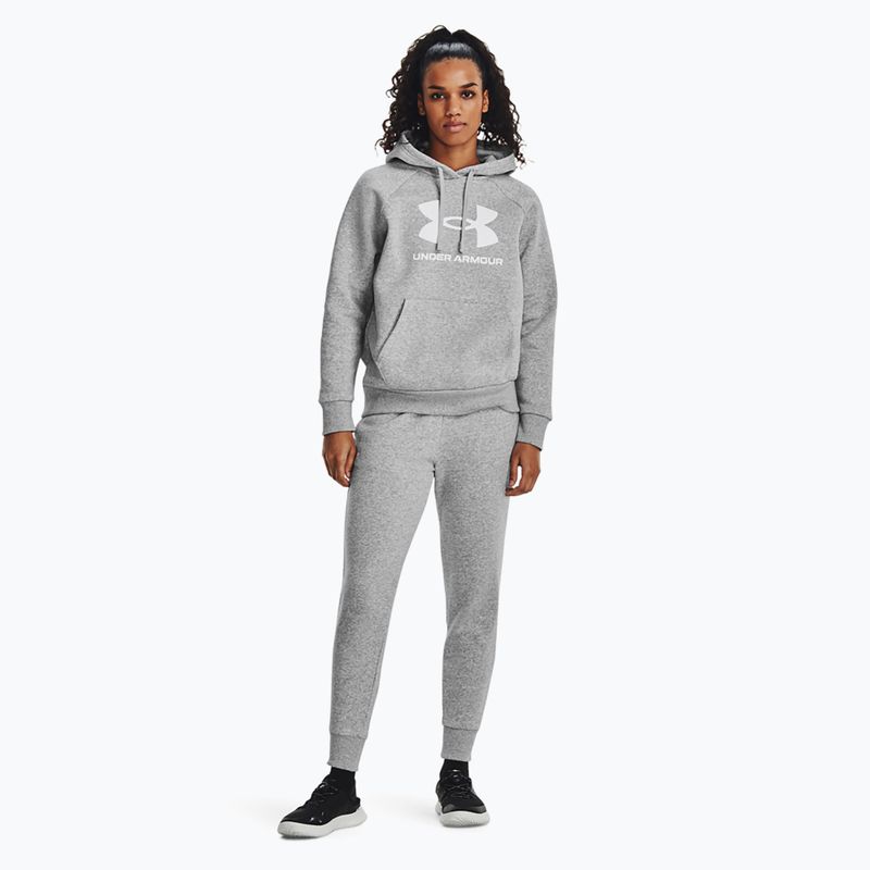 női pulóver Under Armour Rival Fleece Big Logo Hoody mod gray light heather/white 2