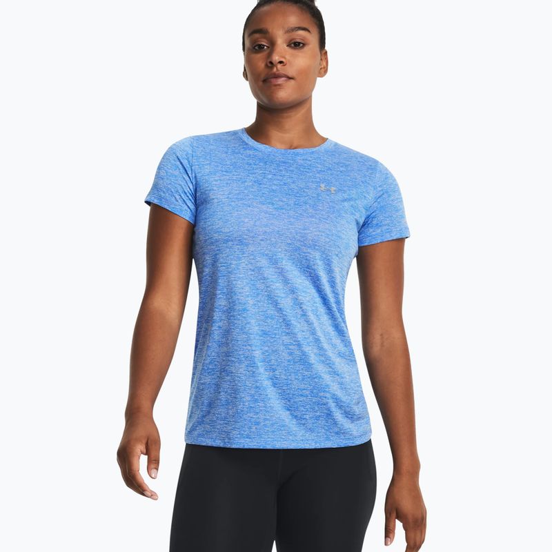 Under Armour Tech SSC női edzőpóló víz/fehér/metál ezüst