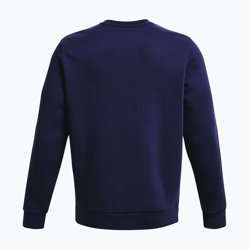 Férfi pulóver Under Armour Essential Fleece Crew midnight navy/white 2
