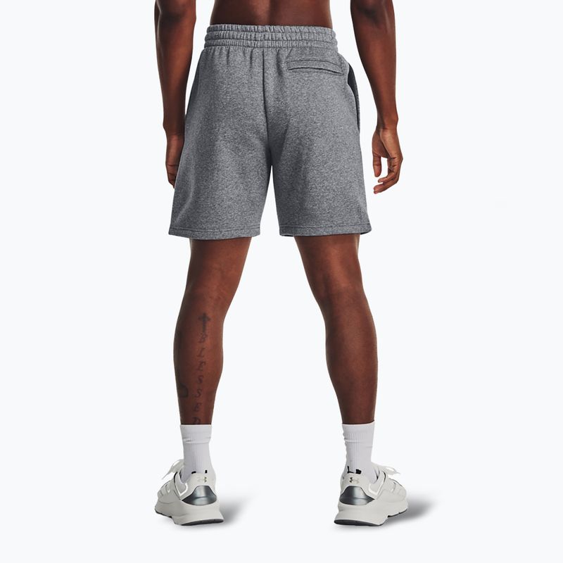 Férfi Under Armour Icon Fleece Pitch rövidnadrág szürke közepes heather/fehér 3