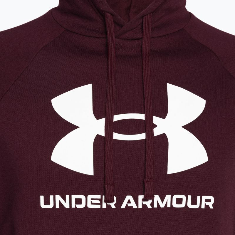 Férfi Under Armour Rival Fleece Logo HD kapucnis pulóver sötétbordó/fehér 6