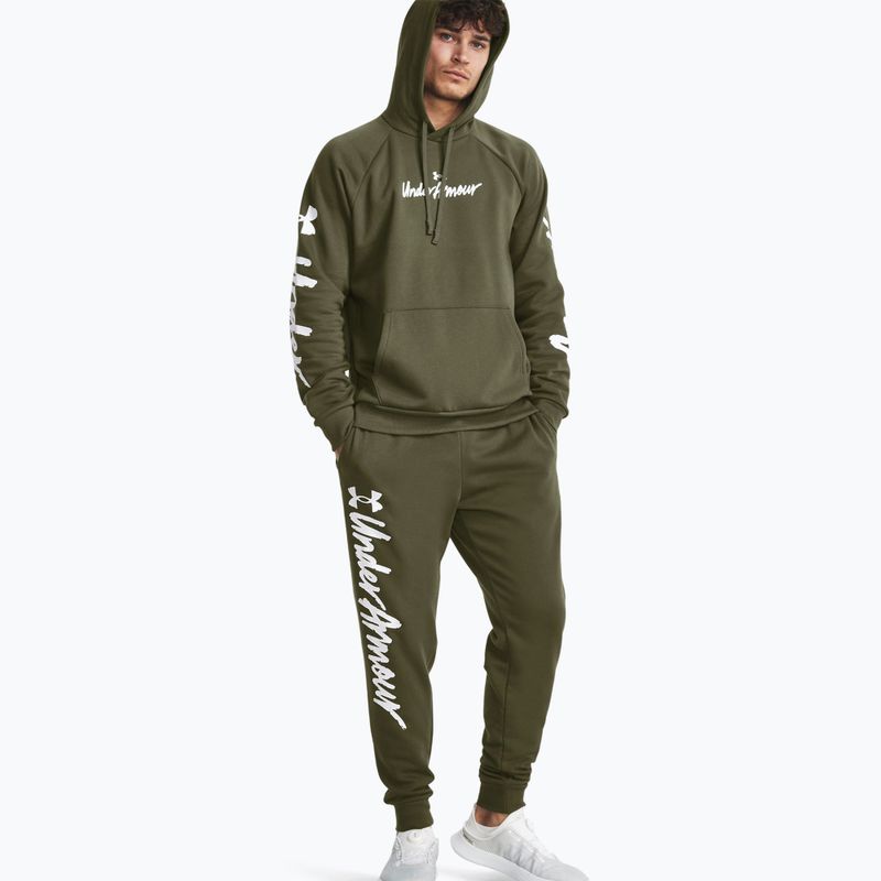 Under Armour Rival Fleece Graphic Joggers férfi edzőnadrág marine zöld/fehér színből 2