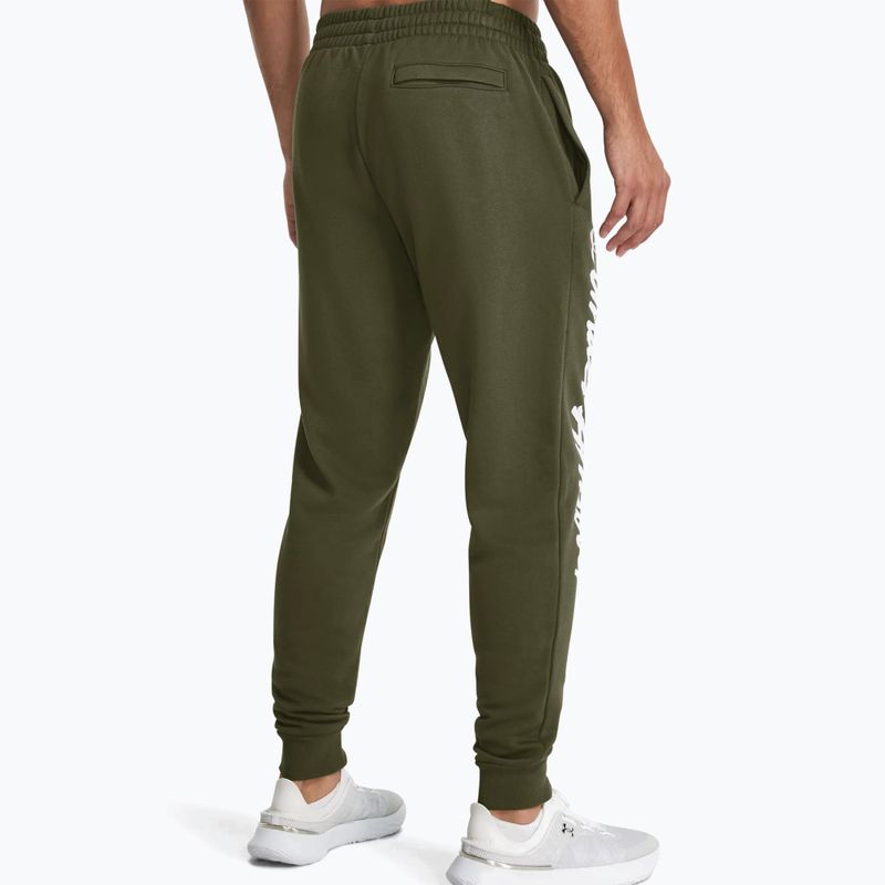 Under Armour Rival Fleece Graphic Joggers férfi edzőnadrág marine zöld/fehér színből 3