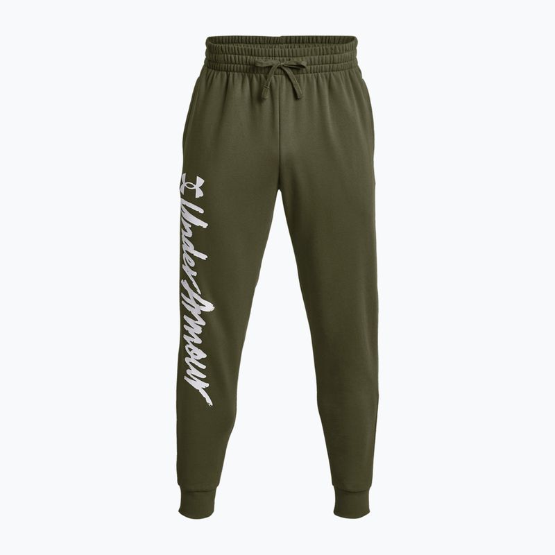 Under Armour Rival Fleece Graphic Joggers férfi edzőnadrág marine zöld/fehér színből 4