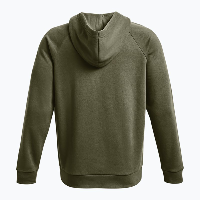 Férfi kapucnis cipzáras pulóver Under Armour Rival Fleece FZ Hoodie navy DD green/white 6