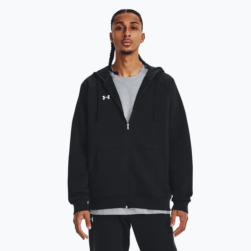 Férfi melegítőfelső Under Armour Rival Fleece FZ Hoodie black/white