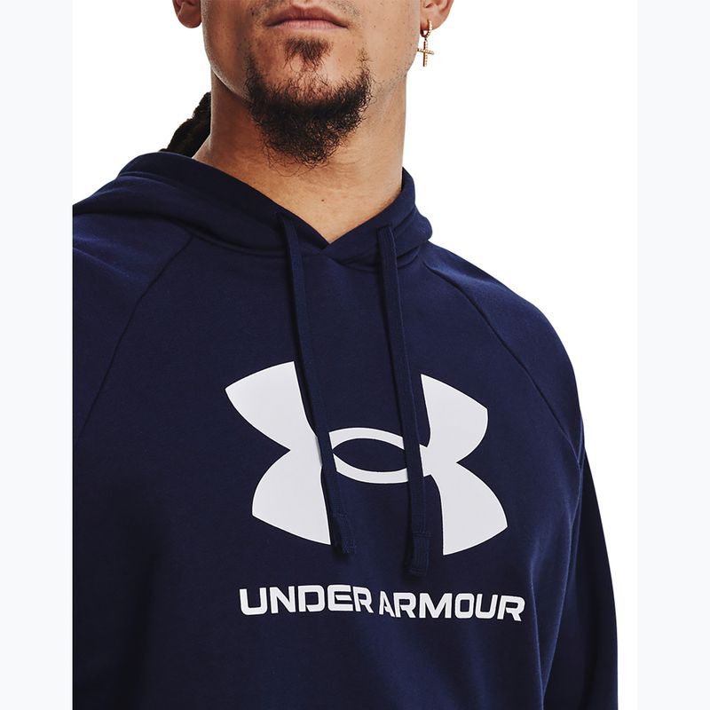 Férfi Under Armour Rival Fleece Logo HD midnight navy/fehér melegítőfelső 4