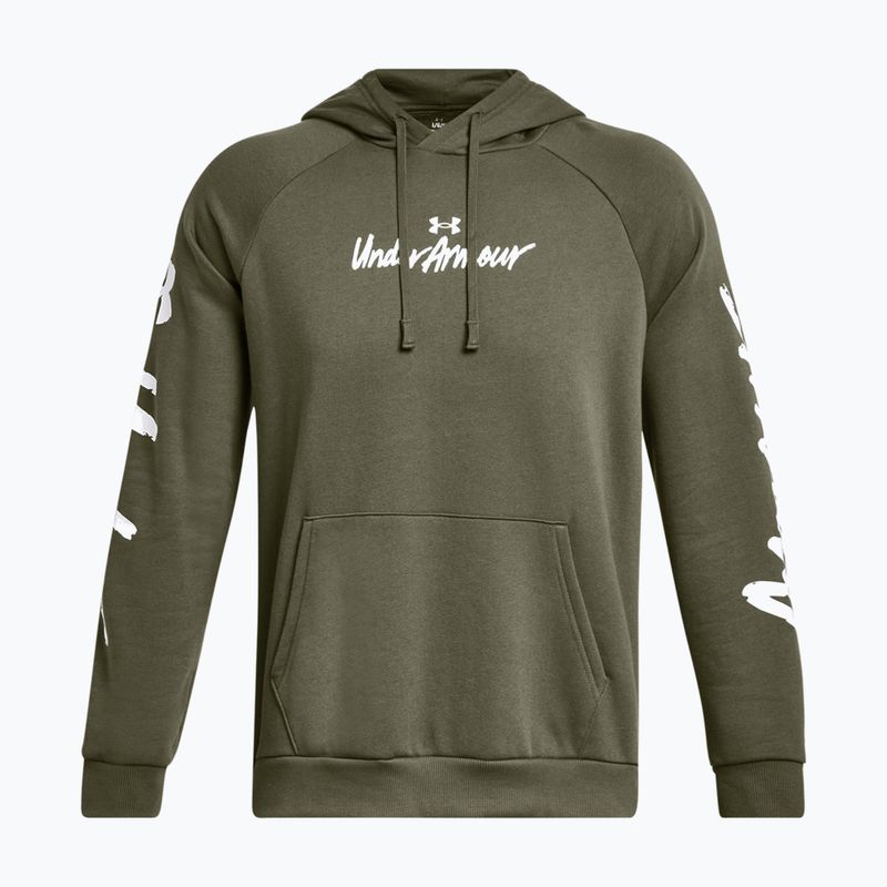 Under Armour férfi kapucnis pulóver Rival Fleece Graphic HD marine zöld/fehér színből 6