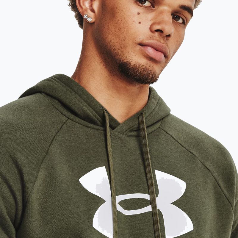 Under Armour férfi kapucnis pulóver Rival Fleece Logo HD marine zöld/fehér színből 3