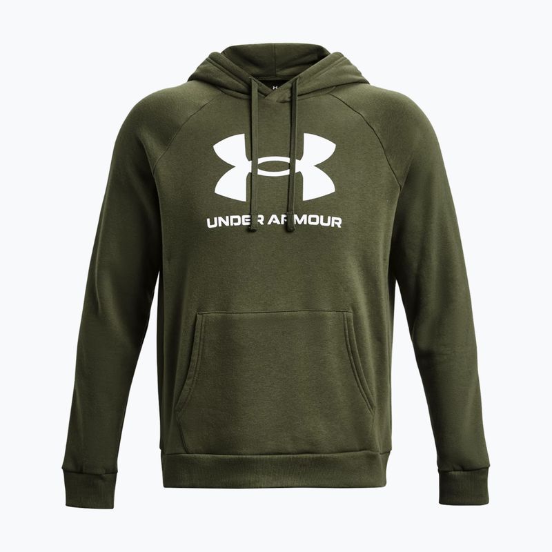 Under Armour férfi kapucnis pulóver Rival Fleece Logo HD marine zöld/fehér színből 4