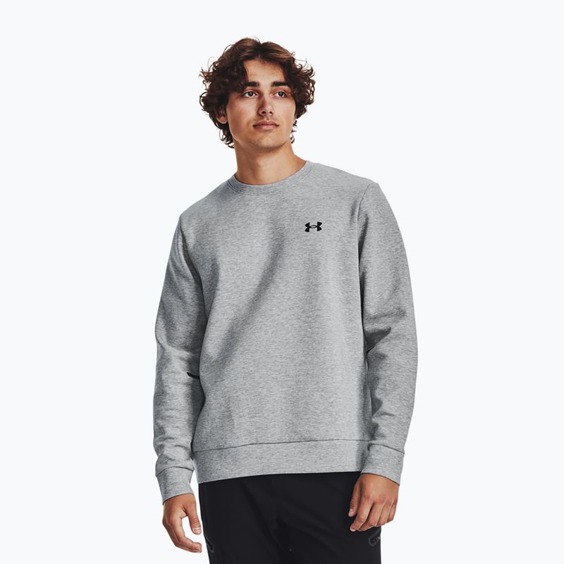 Férfi pulóver Under Armour Unstoppable Fleece Crew mod gray/black