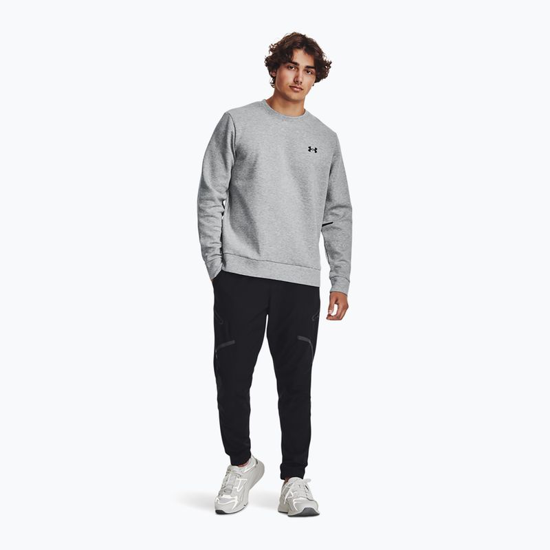 Férfi pulóver Under Armour Unstoppable Fleece Crew mod gray/black 2