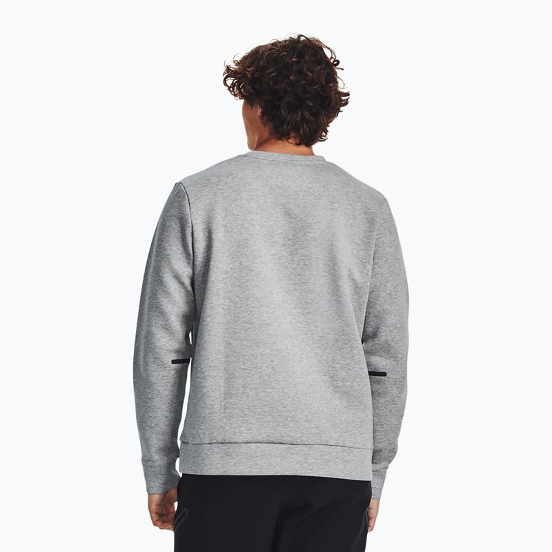 Férfi pulóver Under Armour Unstoppable Fleece Crew mod gray/black 3