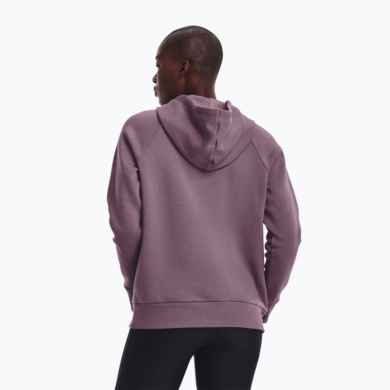 Under Armour női edzőpulóver Rival Fleece Big Logo ködös lila/fehér 3