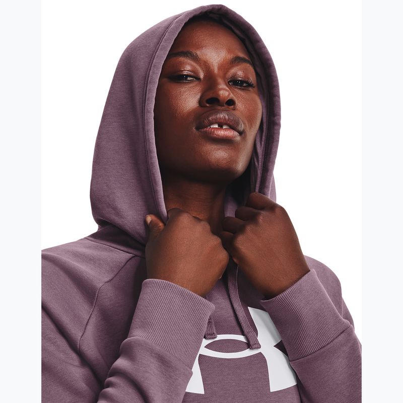 Under Armour női edzőpulóver Rival Fleece Big Logo ködös lila/fehér 4