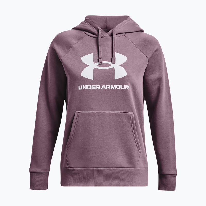 Női trekking pulóver Under Armour Rival Fleece Big Logo misty purple/white 5