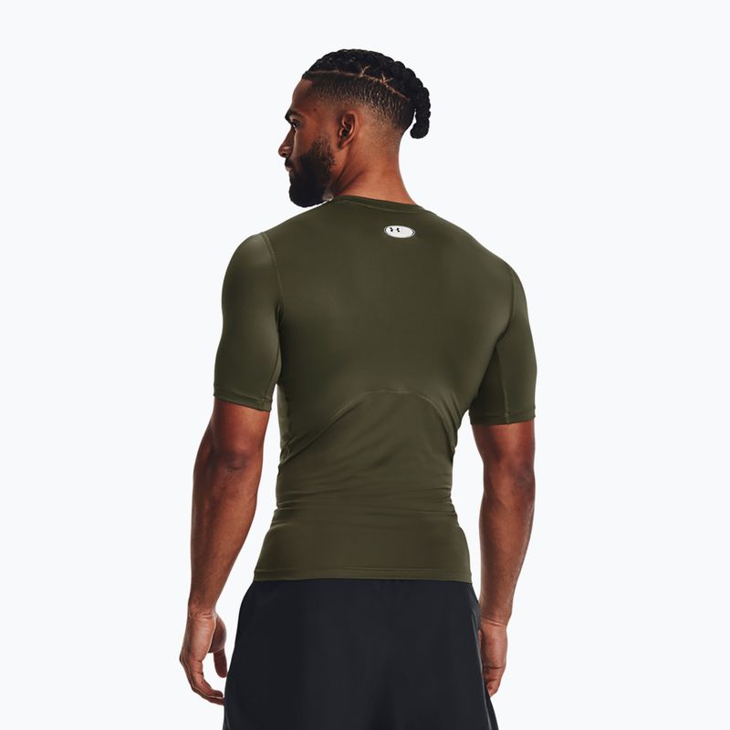 Férfi edzőpóló Under Armour HG Armour Comp SS marine zöld/fehér színű edzőpóló 2