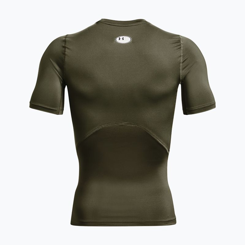 Férfi edzőpóló Under Armour HG Armour Comp SS marine zöld/fehér színű edzőpóló 5