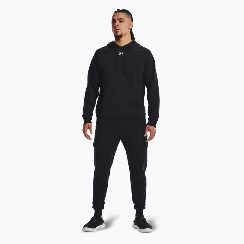Férfi Under Armour Rival Fleece Cargo Jogger nadrág fekete / fehér 2