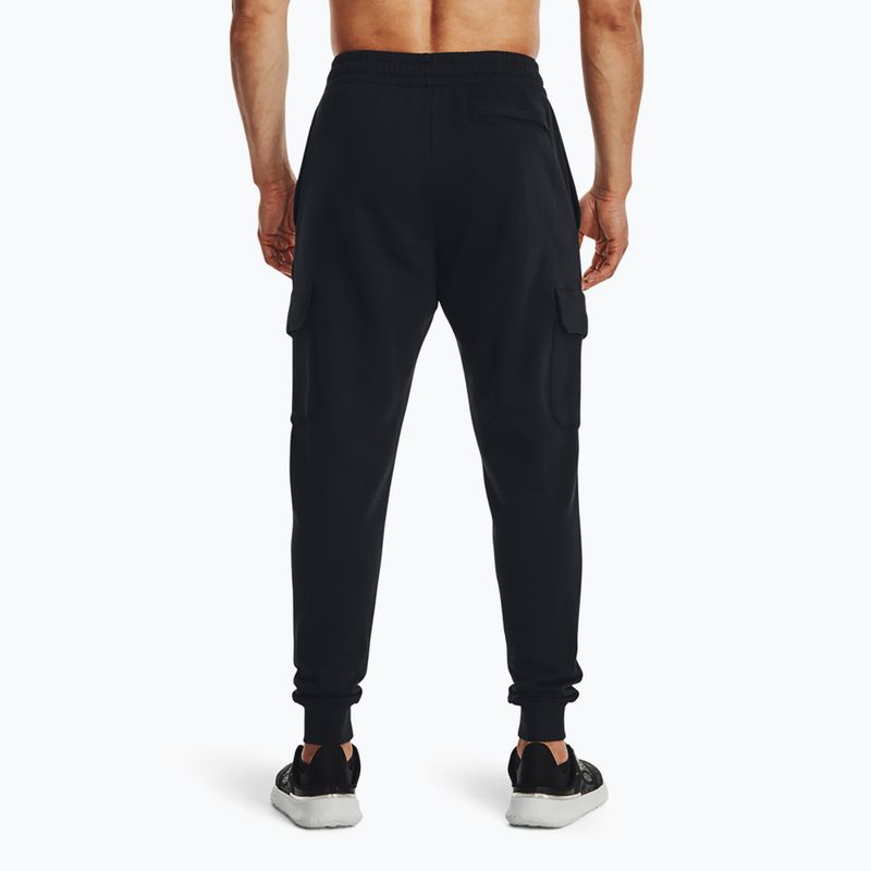 Férfi Under Armour Rival Fleece Cargo Jogger nadrág fekete / fehér 3