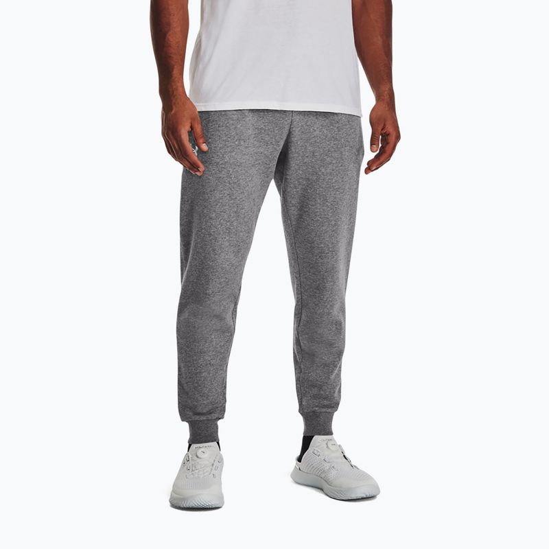 Under Armour férfi Rival Fleece Joggers edzőnadrág castlerock light heather/fehér edzőnadrág