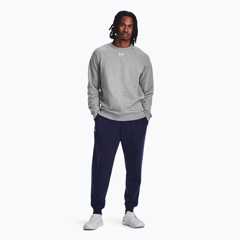 Férfi melegítőfelső Under Armour Rival Fleece Crew castlerock light heather/white 2