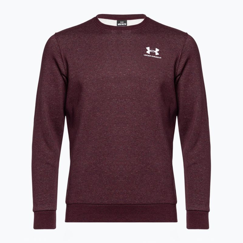 Férfi Under Armour Essential Fleece Crew melegítőfelső sötétbordó/fehér 4